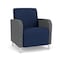 Lesro Siena Lounge Reception Guest Chair, Brushed Steel, MD Ink Back, MD Ink Seat, RS Echo Arm Panels SN1101 - alternate 1